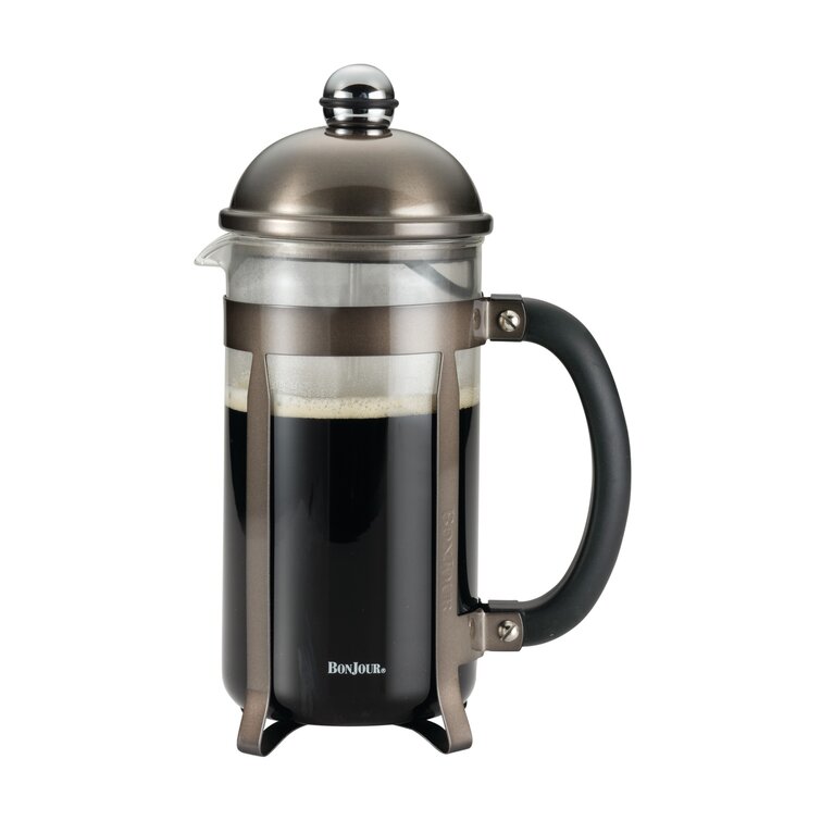 BonJour Coffee Stainless Steel French Press with Glass Carafe